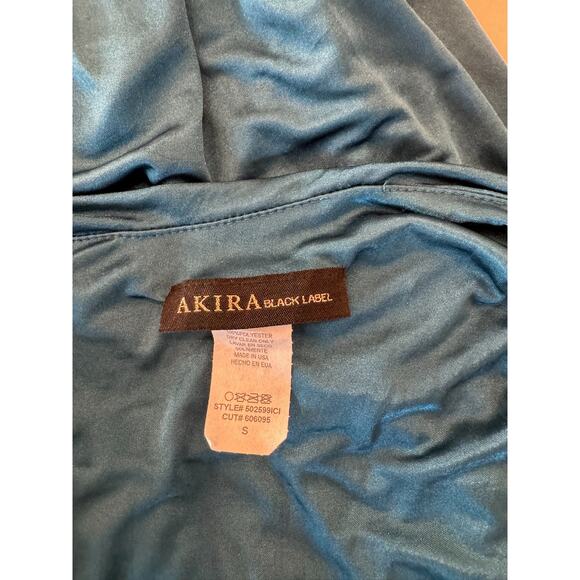 Akira Black Label One Shoulder Ruched Mini Grecian Cocktail Dress Sz S - Picture 7 of 12